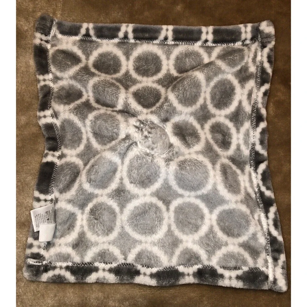 HB Lovey Security Blanket Elephant Gray Circles 12.5 x 14